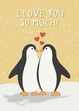 Cute Penguin I Love You Anniversary Card for Significant Other created by SH Designs