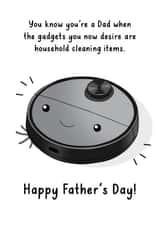 Funny Father's Day card - robot vacuum created by Evie Garnett Designs