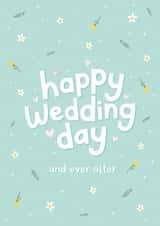 Happy Wedding Day Card - Pretty - Floral - Congratulations created by Fliss Muir