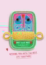 Cute Wedding Card - Mrs & Mrs - Sardines created by NICHOLA COWDERY ILLUSTRATIONS