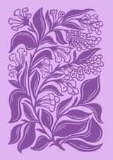 Flower Greeting Card - Lilac Botanical Illustration created by Banksia Creative