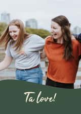 Personalised Just Because Photo Card created by Parakeets Greets thortful - thank you love Just because Personalised Photo Card 22132