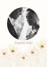 Personalised Wedding Photo Card created by Parakeets Greets thortful - Pretty Personalised Peacock Thank You Card / Photo Card - Thank You