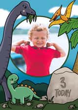 Personalised Birthday Photo Card created by Jen James - Cute Birthday Card - 3rd - Dinosaurs