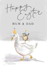 Cute Easter Card - Mum & Dad - Parents - Chick and Goose created by Making Meadows Ltd