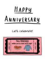 Funny anniversary card for partner - voucher for steak and BJ night created by Fonts and Scribbles