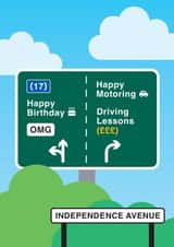 17th Birthday Card - Learn to Drive - Driving created by Hello Squid