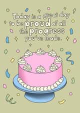 Cute Congratulations cake card for self-confidence - proud of you - self love created by Fantastical Fun Shop