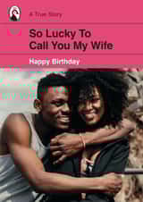 Personalised Birthday Photo Card created by Yay Days - Retro Birthday card - Lucky To Call You My Wife - Book