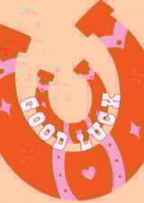 Funky Good Luck Horseshoe Card - Cowgirl - Colourful created by Maddison Ball