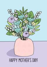 Happy Mother’s Day, floral Mother’s Day card, flower card, I love you, for her created by By Emma Dearling