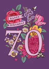 Classic Birthday Card - 70th - Beautiful Blooms created by Angie Spurgeon