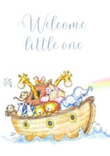 Classic New Baby Card - Noah's Ark - Welcome Little One created by Kate Garrett