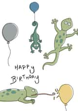 Cute Birthday Card - Lizards created by Summer Martin