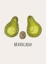 Bravocado on your new baby! Send your love and wishes with this avocado card. created by Livpaintsbuildings
