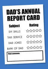 Funny Father's Day Card - Annual Report Card created by The Girl Next Draw Cards