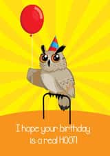 Owl in a party hat wishes YOU a happy Birthday... could you want anymore? created by Joe Dove