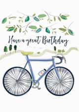 Illustrative Birthday Card - Have a Great Day - Cycling created by Katie Phythian Design