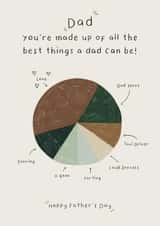Funny Father's Day Best Dad Pie Chart Greeting Card created by The Pinnock Collective