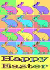Easter Bunny Card - Happy Easter Colourful Bunny Design For Son/Daughter/Partner created by NJP Sketchbook