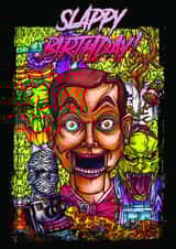 Goosebumps inspired birthday card - Slappy Birthday! created by NMB Artworks
