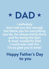 Heartfelt Father's Day Card - Most Wonderful Dad created by Word Up Creative