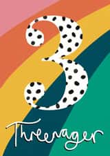 Classic Birthday Card - 3rd - Threenager created by Seabird Studio