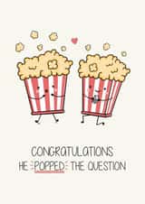 Cute Engagement Card - Popcorn - Popped the Question created by Creaternet