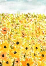 Cute Floral Card - Blank - Sunflowers created by Erin Marie Scott
