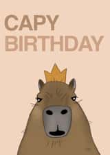 Capybara Capy Birthday card created by Carys Myfanwy