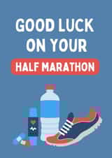Running Half Marathon Good Luck Card for Him, 13.1 Miles Half Marathon Race created by Warriher
