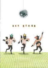 Cat Disco Birthday Card, Dancing Cats Card, Cat Lovers Birthday Card created by Greyling Post