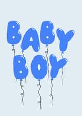 Baby Boy Card- New Baby Balloons- It's A Boy created by Amelia Ellwood