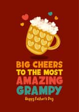 Cute Grandad Father’s Day card for the most amazing Grampy – Big Cheers created by The Typecast Gallery