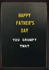 Funny Father's Day Card - Peg Letters Board - Grumpy Twat created by Brainbox Candy