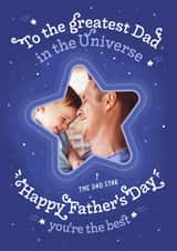 Personalised Father's Day Photo Card created by Little Wishing Cards - Cute Father's Day Card - Greatest Dad in the Universe