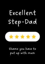 Funny Father's Day Card For Step Dad - Five Stars created by Sundiva Designs
