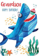 Cute Birthday Card - Grandson - Shark created by Rocket68