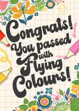 Exams congratulation card - for student - Flying colours created by Kasia Cards