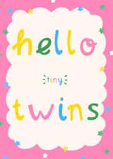 Cute Tiny Twins Card - For New Parent/s to Twin Boys or Girls - Babies created by Lisa Wardle