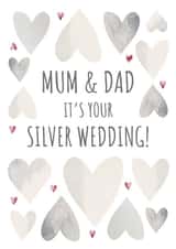 Pretty Silver Wedding Anniversary Card For Parents Celebrating 25 Years Together created by Amy Munro