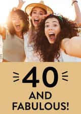 Personalised Birthday Photo Card created by Word Up Creative - Birthday Photo Card - 40 and Fabulous