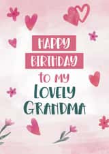 Cute Birthday Card - Lovely Grandma created by Geordies Love Gin