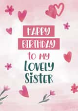 Cute Birthday Card - Lovely Sister created by Geordies Love Gin