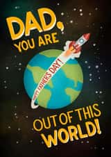 Cute Father's Day card - Dad, You Are Out of This World! created by Angelicabydesign