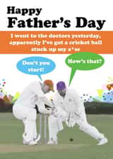 Funny Father's Day Card - Cricket Ball created by Quitting Hollywood