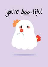Cute Love Card - Ghost - You're Boo-tiful created by Emil's Doodles