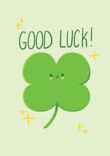 Cute Good Luck Card - Four Leaf Clover created by Emil's Doodles