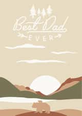 Best Dad Ever Father's Day Card | Bear Cub Sunset created by Izzi Paints
