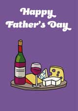 Cute Cheese and wine Father's Day Card, perfect for your foody dad. created by Dan&Dee